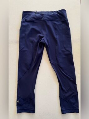 Lululemon Pace Rival Crop Running Leggings with Pockets